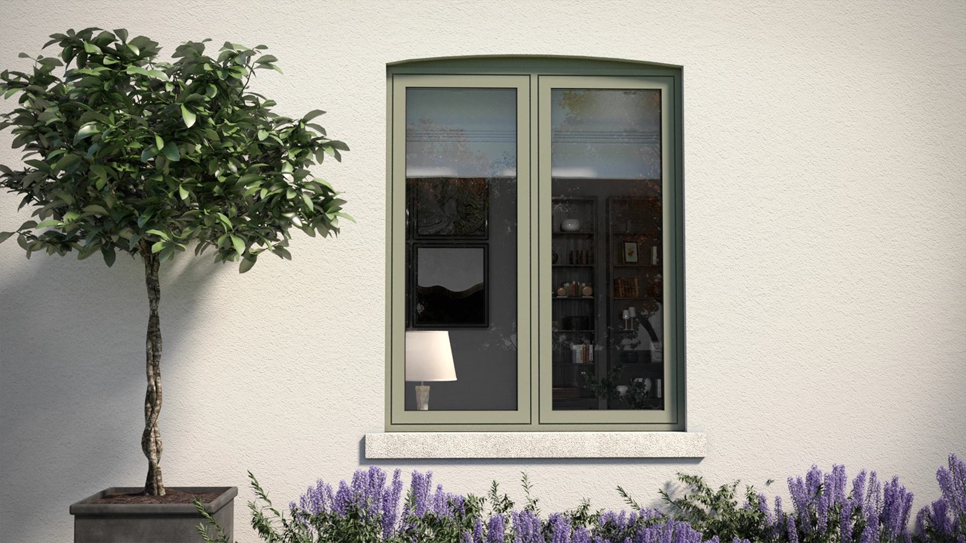 aluminium-casement-windows-rendered-wall-newglaze-windows-doors-conservatories-bedfordshire